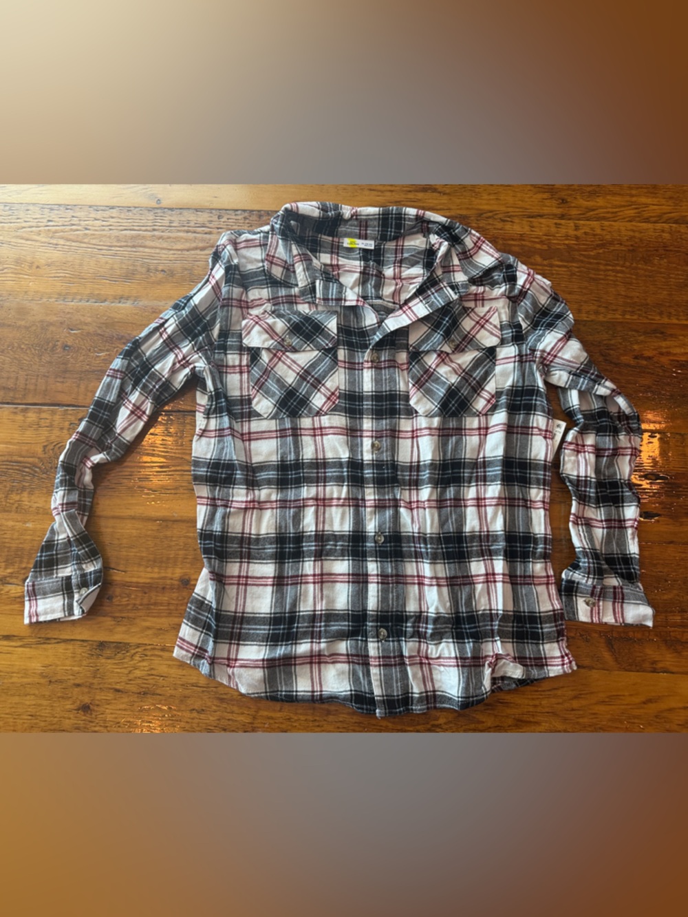 Epic Threads Black White Red Plaid Button-Down Shirt